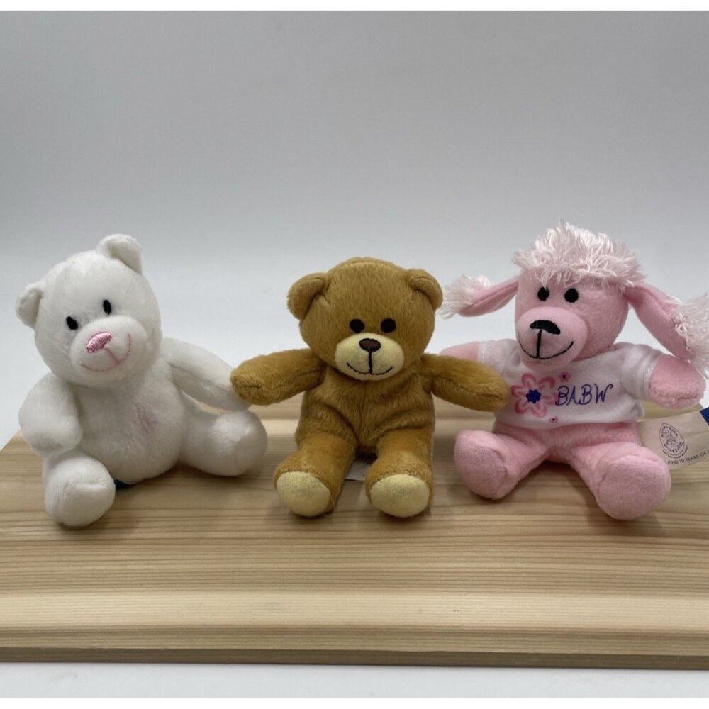 Build A Bear Lot of 3 McDonalds Happy Meal Mini Plush Dog Poodle Teddy Bears